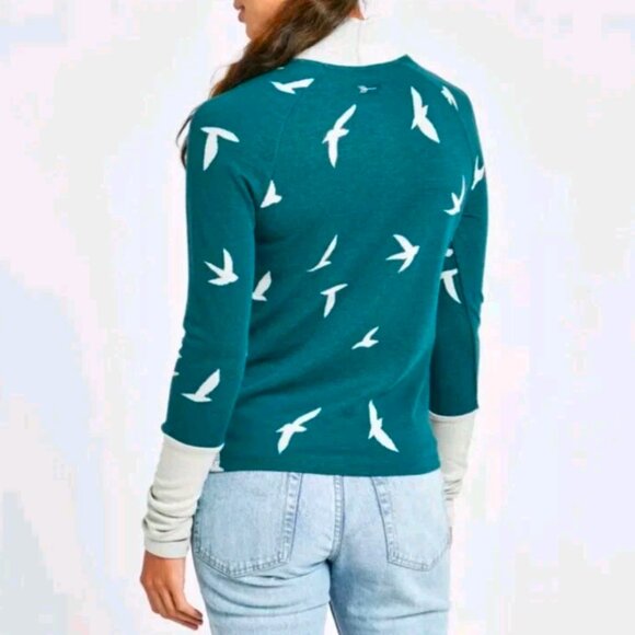 Oiselle Wazzie Wool Jacquard Mock Neck Sweater Long Sleeve 6 Women's - Picture 2 of 5